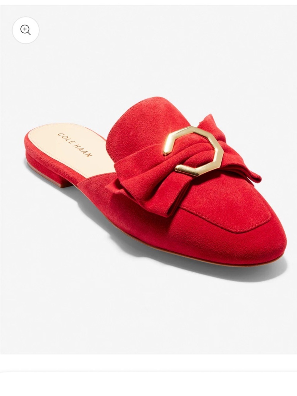 Cole Haan Leela Red Suede Bow-Detail Slip-On Mule 8